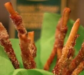 <span style="color:#e6175d"><b><span style="font-size:20px">Something Salty:</span></b></span> These 4-ingredient bacon sticks are seriously addictive
